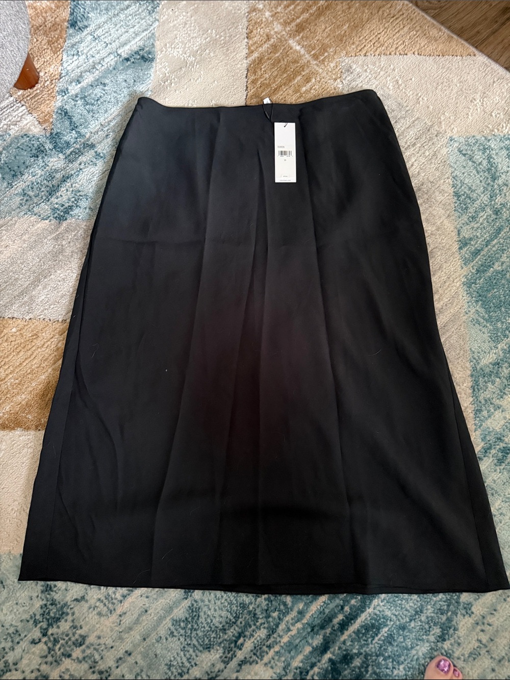 Calvin Klein Black Midi A-Line Skirt